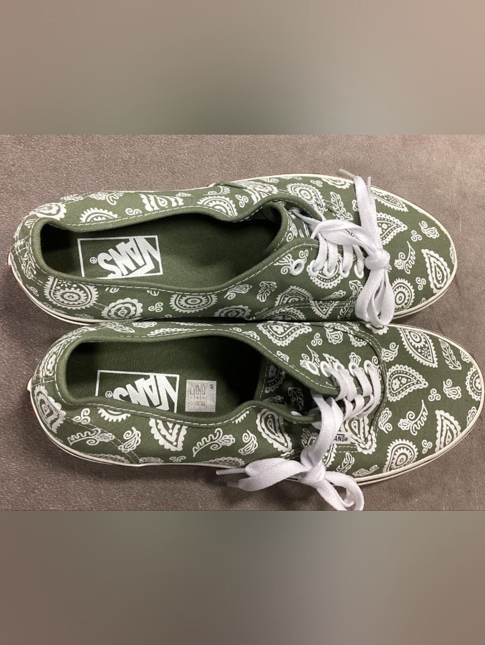 Vans Authentic 'Primavera Paisley - Olive' Low Top Sneakers Men's Size 11 New - Picture 5 of 9